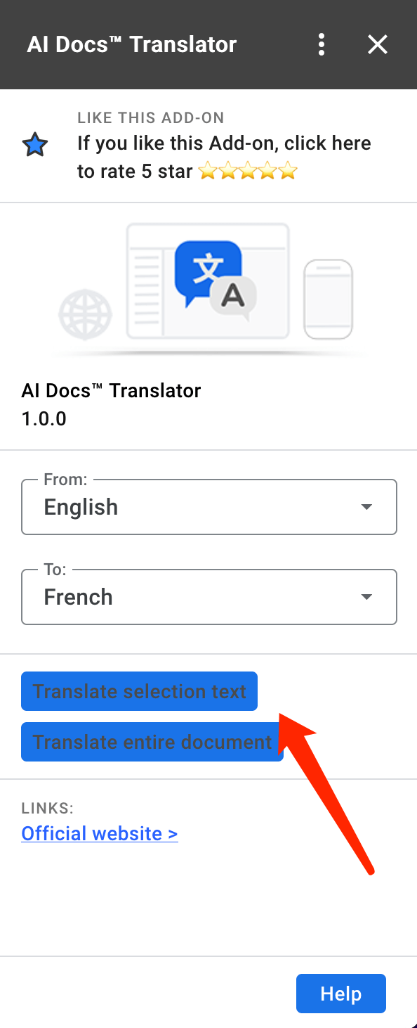 AI Docs Translator one-click translation feature